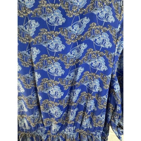 New ESTELLE Floral Flowy Plus Size 1x 16W Wrap V Neck Lined Tiered Dress Resort - Picture 5 of 11